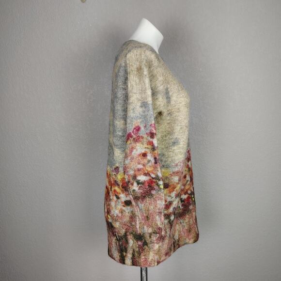 J.Crew Collection Alpaca–Merino Watercolor Floral Oversized Tunic Sweater NWT S - Picture 4 of 16